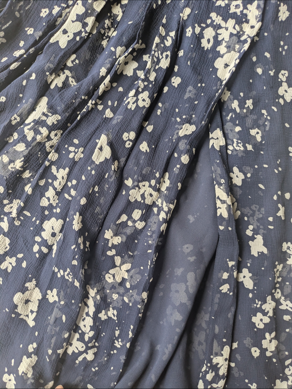 Burberry Brit Silk Navy Floral V-Neck Midi Dress Wedding Guest Brunch Summer - Picture 4 of 14